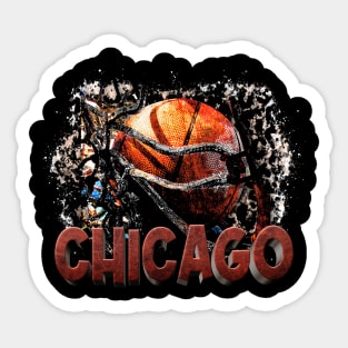 Classic Sports Chicago Proud Name Basketball Sticker